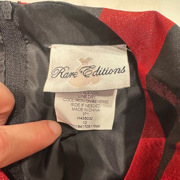 Rare Editions Buffalo Plaid Bow Holiday Dress - Picture 9 of 10